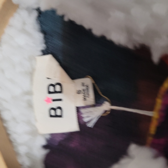 Bibi Womens Colorful Plaid Shacket Jacket S Faux Fur Collar Patchwork Boho New - Picture 4 of 7